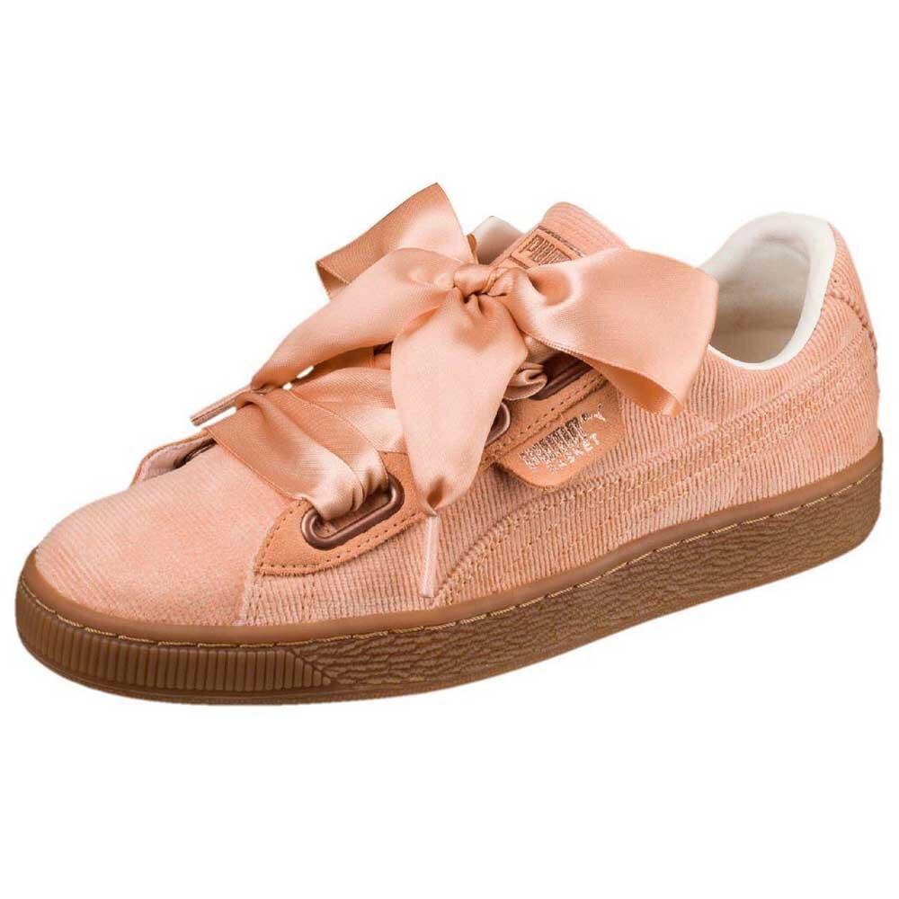 🆕PUMA Basket Heart Corduroy Pink satin/reg lace 8